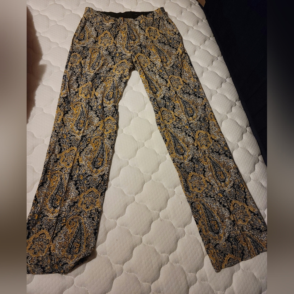 ZARA Size L Paisley Print Wide-Leg Pants Worn Once Like New